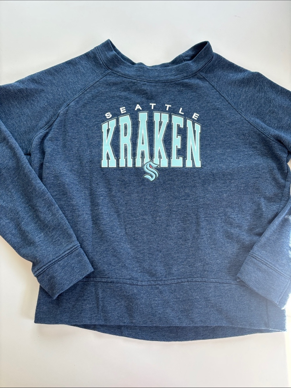 Seattle Kraken Youth Navy Blue Pullover Sweatshirt
